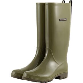 Cute Tall Rain Boots for Women, Waterproof Non-Slip Garden Boots | Fashion Glossy Rubber Boots, Lightweight Outdoor Garden Shoes, Work Booties, Mud Boots, Farm Boots, Removable Comfort Insole in Saudi Arabia