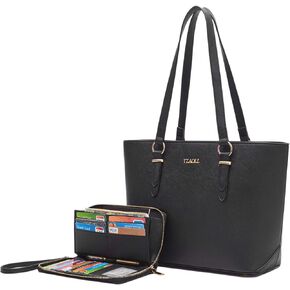 YZAOLL Purses for Women Faux Leather Medium Large Tote Satchel Shoulder Purse Handbag Wallet set in Kuwait