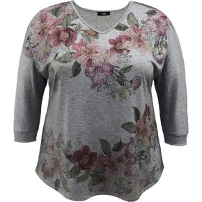 LEEBE Women's Plus Size 3/4 Sleeve Print Top (1X-5X) in Kuwait