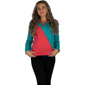 GLAM Long Sleeve Polo Shirts for Women - Full Collar Golf Top - Unique and Fashionable Designs - Size XS to XXL