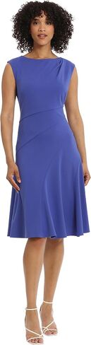 Maggy London Women's Sleeveless Fit and Flare with Pleat Tuck and Seaming Details Work Career Event Guest of in Saudi Arabia