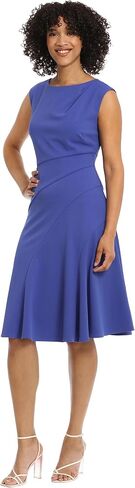 Maggy London Women's Sleeveless Fit and Flare with Pleat Tuck and Seaming Details Work Career Event Guest of in Saudi Arabia