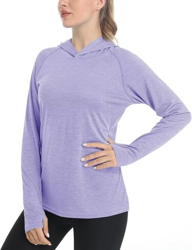 Bnokifin Women's UPF 50+ Sun Protection Shirts Long Sleeve Athletic Workout Lightweight Hoodies in Saudi Arabia
