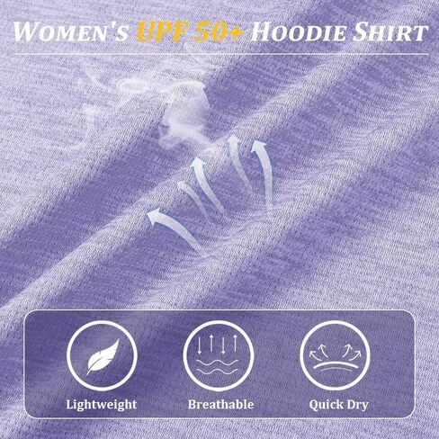 Bnokifin Women's UPF 50+ Sun Protection Shirts Long Sleeve Athletic Workout Lightweight Hoodies in Saudi Arabia