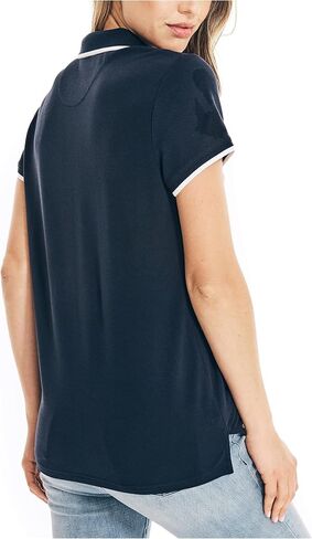 Nautica Women's Sustainably Crafted Ocean Split-Neck Polo in Saudi Arabia