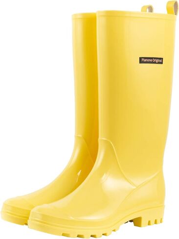 Cute Tall Rain Boots for Women, Waterproof Non-Slip Garden Boots | Fashion Glossy Rubber Boots, Lightweight Outdoor Garden Shoes, Work Booties, Mud Boots, Farm Boots, Removable Comfort Insole in Saudi Arabia