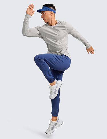 CRZ YOGA Men's Long Sleeve Shirts Lightweight Running Workout Shirts Moisture Wicking Quick Dry Tee Shirt Tops in Saudi Arabia