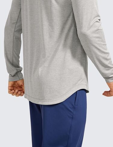 CRZ YOGA Men's Long Sleeve Shirts Lightweight Running Workout Shirts Moisture Wicking Quick Dry Tee Shirt Tops in Saudi Arabia