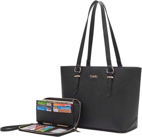 YZAOLL Purses for Women Faux Leather Medium Large Tote Satchel Shoulder Purse Handbag Wallet set in Kuwait