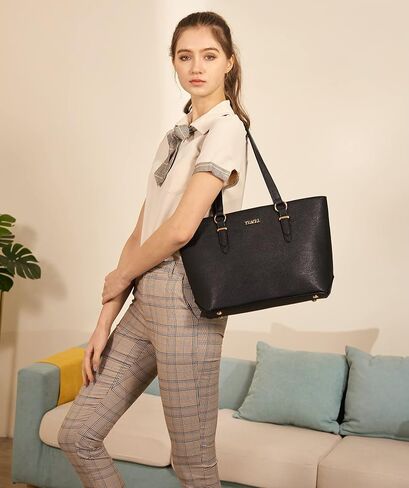 YZAOLL Purses for Women Faux Leather Medium Large Tote Satchel Shoulder Purse Handbag Wallet set in Kuwait