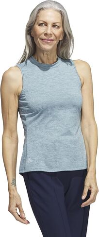 adidas Womens Womens Essentials Heathered Mock-Neck Sleeveless Golf Polo Shirt in Saudi Arabia