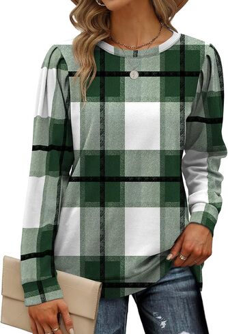 Geifa Sweatshirts for Women Crewneck Puff Sleeve Tunic Tops Lightweight Sweaters Fashion 2023 in Kuwait