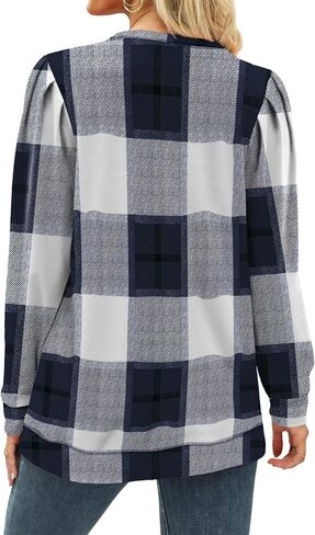 Geifa Sweatshirts for Women Crewneck Puff Sleeve Tunic Tops Lightweight Sweaters Fashion 2023 in Saudi Arabia