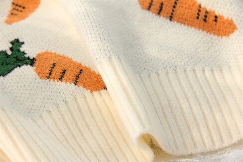 Womens Knitted Orange Sweater Casual Loose Long Sleeve Pullover Sweater Tops in Kuwait