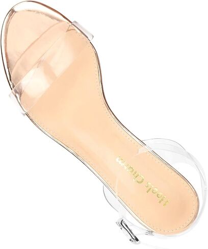 Women's Strappy Clear Chunky Clear Block Low Heeled Sandals 2 Inches Open Toe Ankle Strap High Heel Dress Sandals Daily Work Party Sandal Shoes in Saudi Arabia