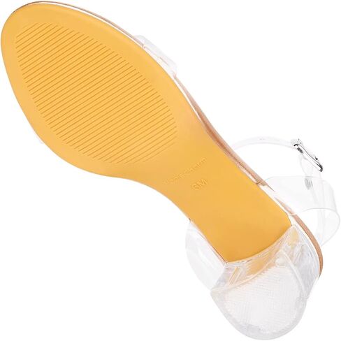 Women's Strappy Clear Chunky Clear Block Low Heeled Sandals 2 Inches Open Toe Ankle Strap High Heel Dress Sandals Daily Work Party Sandal Shoes in Saudi Arabia
