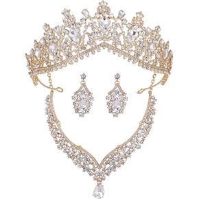 Kamirola Tiaras and Crowns for Women,Tiaras Earrings Necklace, Crystal Bridal Jewelry Set, Costume Party Halloween Prom Pageant Jewelry for Women Girls(TR22) in Kuwait