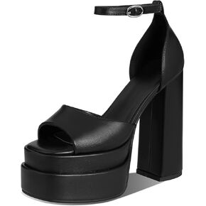 Tscoyuki إمرأة عالية الكعب مكتنزة كتلة مضخة منصة الكعوب للنساء المفتوحة تو الكاحل حزام فستان الحفلات الكعب صندل أحذية in Kuwait