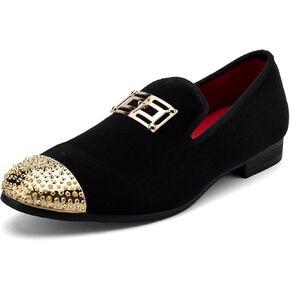 Meijiana Men's Loafers Velvet Shoes Metal Eagle Buckle Wedding Party Smoking Slipper Dress Loafers Shoes for Men
