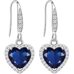 Love Heart Cubic Zirconia Earrings for Women, Valentine's Day/Christmas/Mother's Day/Birthday/Birthstone Gift for Mother/Wife/Friend, Wedding/Prom/Party Earrings in Saudi Arabia