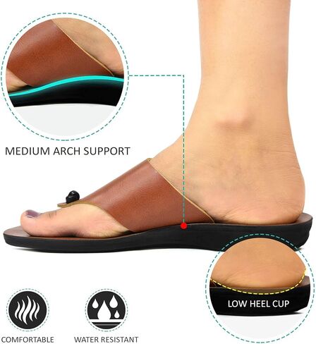 Aerosoft Orthotic Comfortable Split-Toe Flat Slide Casual Summer Vacation Essentials Arch Support Flip Flop Sandals for Women in Saudi Arabia