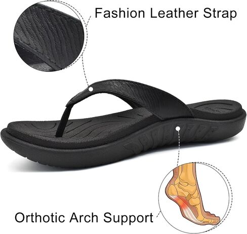 jiajiale Womens Fashion Orthotic Flip Flops للسيدات سهل الارتداء وخفيف الوزن ومريح وسميك ووسادة يوجا وصنادل رفيعة مع دعم قوس التهاب اللفافة الأخمصية in Kuwait