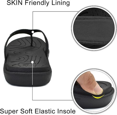 jiajiale Womens Fashion Orthotic Flip Flops للسيدات سهل الارتداء وخفيف الوزن ومريح وسميك ووسادة يوجا وصنادل رفيعة مع دعم قوس التهاب اللفافة الأخمصية in Kuwait