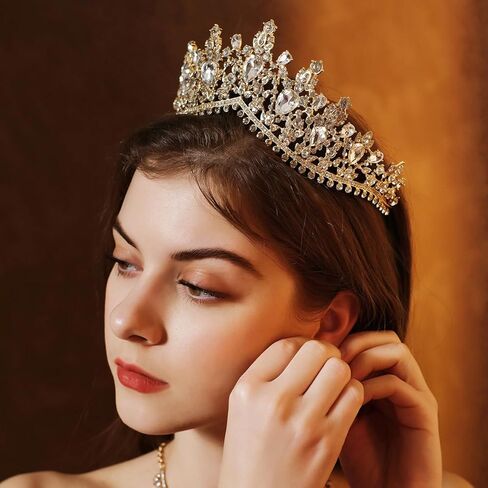 Kamirola Tiaras and Crowns for Women,Tiaras Earrings Necklace, Crystal Bridal Jewelry Set, Costume Party Halloween Prom Pageant Jewelry for Women Girls(TR22) in Kuwait