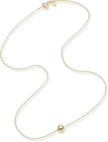 Miabella 925 الفضة الاسترليني أو 18Kt الذهب الأصفر على الفضة الإيطالية 5mm الشريحة الخرزة الكرة قلادة قلادة للنساء المراهقات سلسلة صنع في إيطاليا in Kuwait