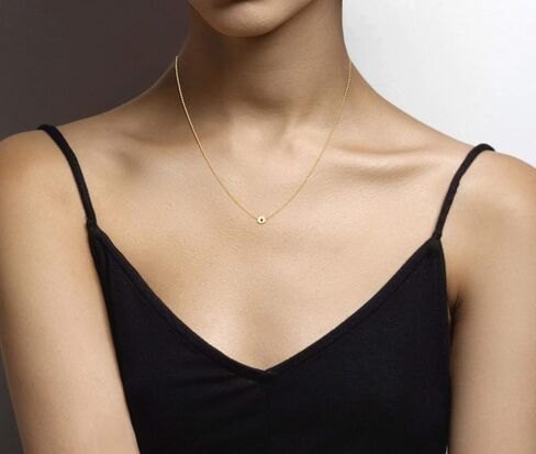 Miabella 925 الفضة الاسترليني أو 18Kt الذهب الأصفر على الفضة الإيطالية 5mm الشريحة الخرزة الكرة قلادة قلادة للنساء المراهقات سلسلة صنع في إيطاليا in Kuwait