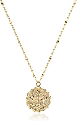 MTMY Gold Cross Necklace 14K Gold Plated Dainty Gold Cross Pendant Necklace for Women Delicate Necklace Jewelry Gifts in Kuwait