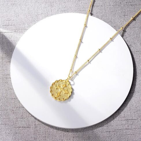 MTMY Gold Cross Necklace 14K Gold Plated Dainty Gold Cross Pendant Necklace for Women Delicate Necklace Jewelry Gifts in Kuwait