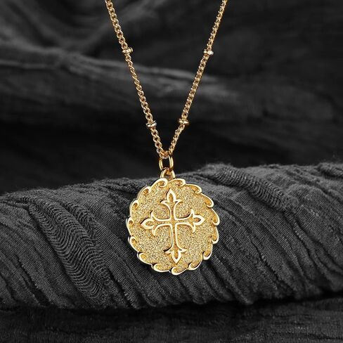 MTMY Gold Cross Necklace 14K Gold Plated Dainty Gold Cross Pendant Necklace for Women Delicate Necklace Jewelry Gifts in Kuwait