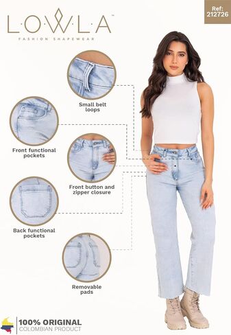 L.O.W.L.A SHAPEWEAR جينز لرفع المؤخرة | وسادات بعقب قابلة للإزالة | بانتالونيس كولومبيانوس ليفانتا كولا in Kuwait