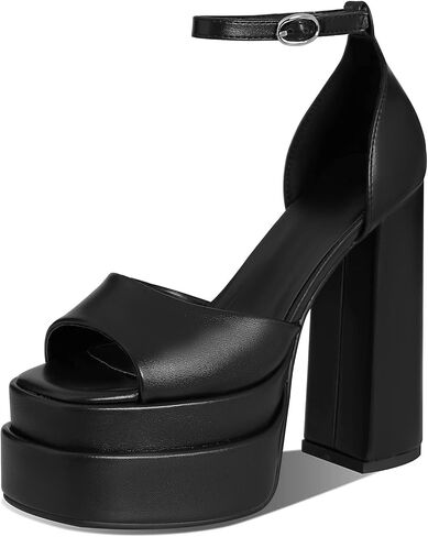 Tscoyuki إمرأة عالية الكعب مكتنزة كتلة مضخة منصة الكعوب للنساء المفتوحة تو الكاحل حزام فستان الحفلات الكعب صندل أحذية in Kuwait