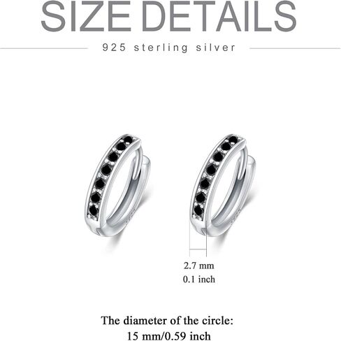 AOBOCO S925 الفضة الاسترليني جوهرة الميلاد Huggie أقراط هوب صغيرة للنساء الفتيات المراهقات، مصنوعة من زركونيا مكعب وكريستال نمساوي in Kuwait