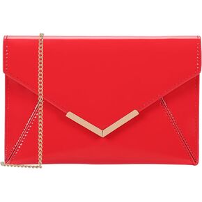 Dexmay Women Envelope Clutch Handbag Patent Leather Pouch Foldover Dress Purse