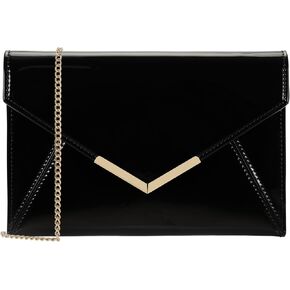 Dexmay Women Envelope Clutch Handbag Patent Leather Pouch Foldover Dress Purse