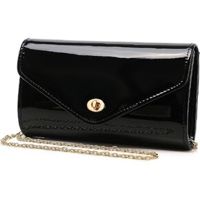 MUDUO Patent leather envelope purse Shiny candy women's evening handbags for Concert Prom Party Present Handbag Purse