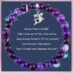 liforlove Shark Bracelet Shark Spirit Animal Gifts Shark Lover Gifts Shark Charm Ocean Animal Gifts Meaningful Jewelry Gift for Women Men