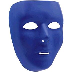 Blue Plastic Full Face Mask For Adults - 6.25" x 7.75" (1 Count) - Eye-Catching Color, Bold & Durable - Perfect Fit & Comfort - Ideal For Costume Parties & Special Events in Saudi Arabia