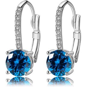 السيدات 1 قيراط الماس قلادة الأقراط 18K مطلية بالذهب زركون معلقة رافعة أقراط الزفاف الفتيات والنساء مجوهرات الأزياء in Kuwait