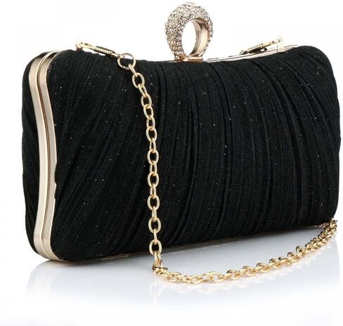 Simcat Women Gold Clutch Purses Glitter Evening Handbag Pleated Evening Bag for Lady Formal Bridal Wedding Prom in Saudi Arabia