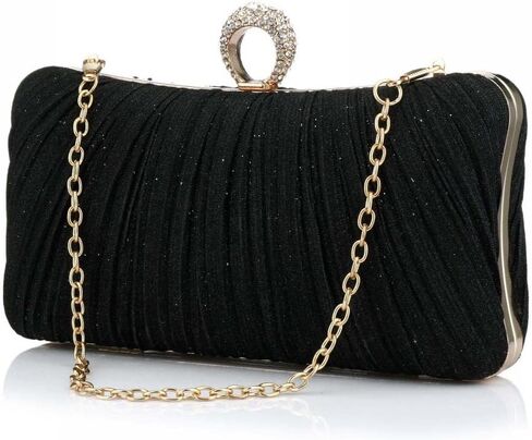 Simcat Women Gold Clutch Purses Glitter Evening Handbag Pleated Evening Bag for Lady Formal Bridal Wedding Prom in Saudi Arabia
