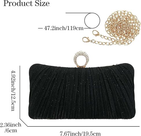 Simcat Women Gold Clutch Purses Glitter Evening Handbag Pleated Evening Bag for Lady Formal Bridal Wedding Prom in Saudi Arabia