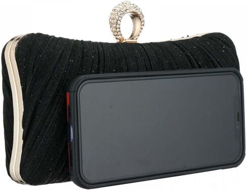 Simcat Women Gold Clutch Purses Glitter Evening Handbag Pleated Evening Bag for Lady Formal Bridal Wedding Prom in Saudi Arabia