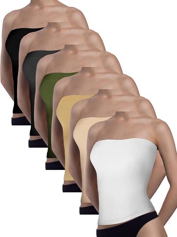 Geyoga 6 قطع نسائية بدون حمالات، توب قصير بدون أكمام، توب قصير (أسود، رمادي داكن، قهوة، أخضر، عاري، أبيض، XL) in Saudi Arabia