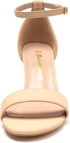 FUNKYMONKEY Women's Chunky High Heels Sandals | Two Strap Open Toe Ankle Strap Heeled Sandal,Party Wedding Strappy Buckle Sandals in Saudi Arabia