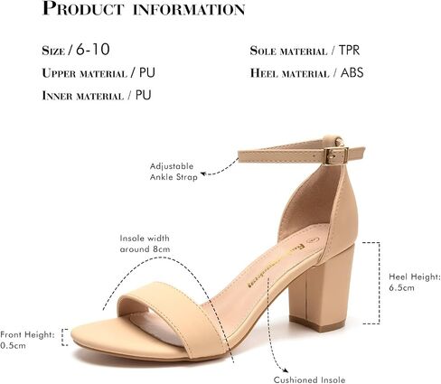 FUNKYMONKEY Women's Chunky High Heels Sandals | Two Strap Open Toe Ankle Strap Heeled Sandal,Party Wedding Strappy Buckle Sandals in Saudi Arabia