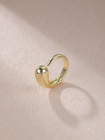 PNYFIL Gold Chunky Rings For Women, 18K Gold Rings for Women Non Tarnish, Chunky Teardrop Tarnish Free Gold Jewelry Thumb Mid Finger Statement Rings For Women Adjustable Ring Size 6/7/8/9 in Saudi Arabia